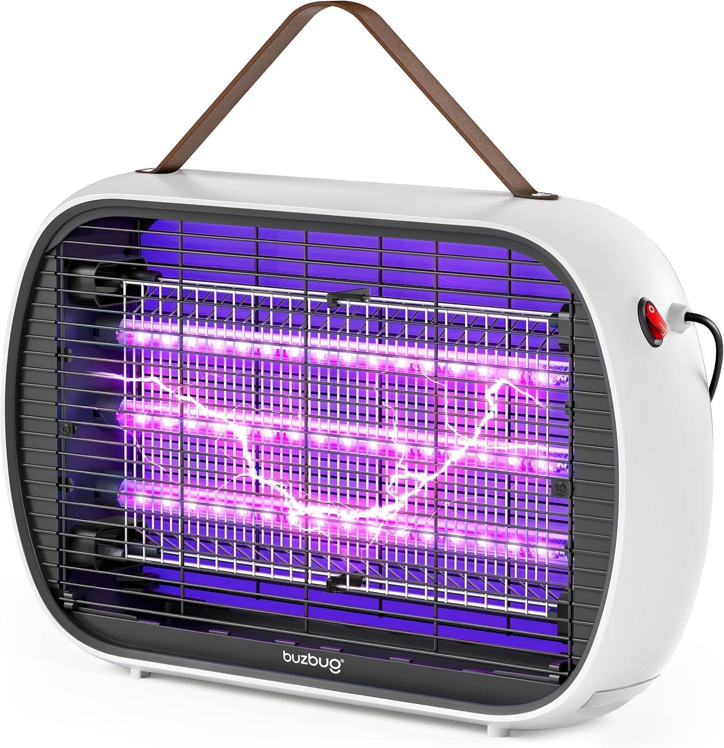 Buzbug Upgraded LED Bug Zapper Indoor, LED Bulbs Up to 50,000 Hours, 3 Lamps Sustainable Less Power, 3800V Powerful Electric Mosquito Zapper, Fly Trap Mosquito Trap, Fly Killer Fly Zapper