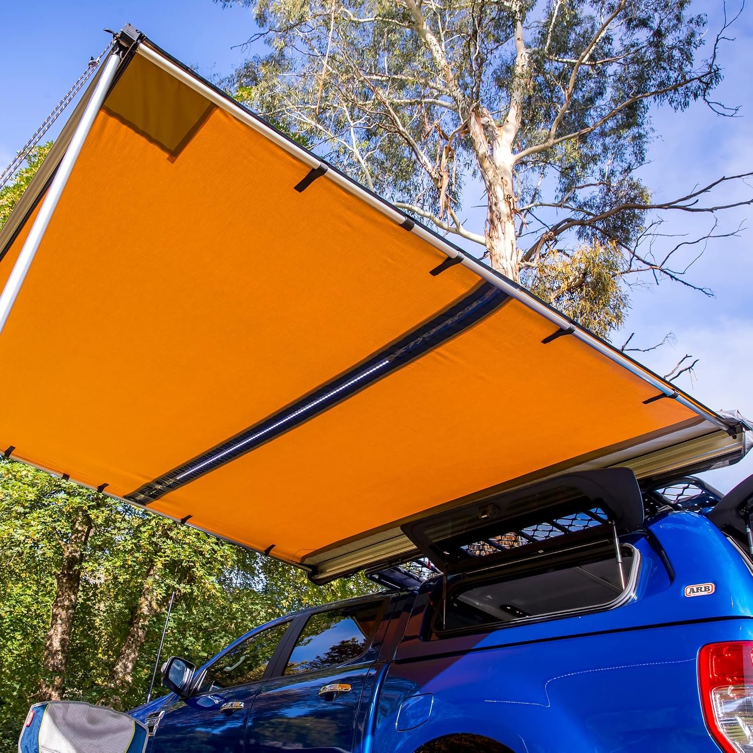 ARB 4×4 Accessories 814410 Retractable Awning with Led Light Strip Included 2500x2500mm 8.2 Feet, Ideal for Camping, Roadtrips, Outdoor Trips, Travel, Expeditions, RV, Camper, 4×4 and SUV