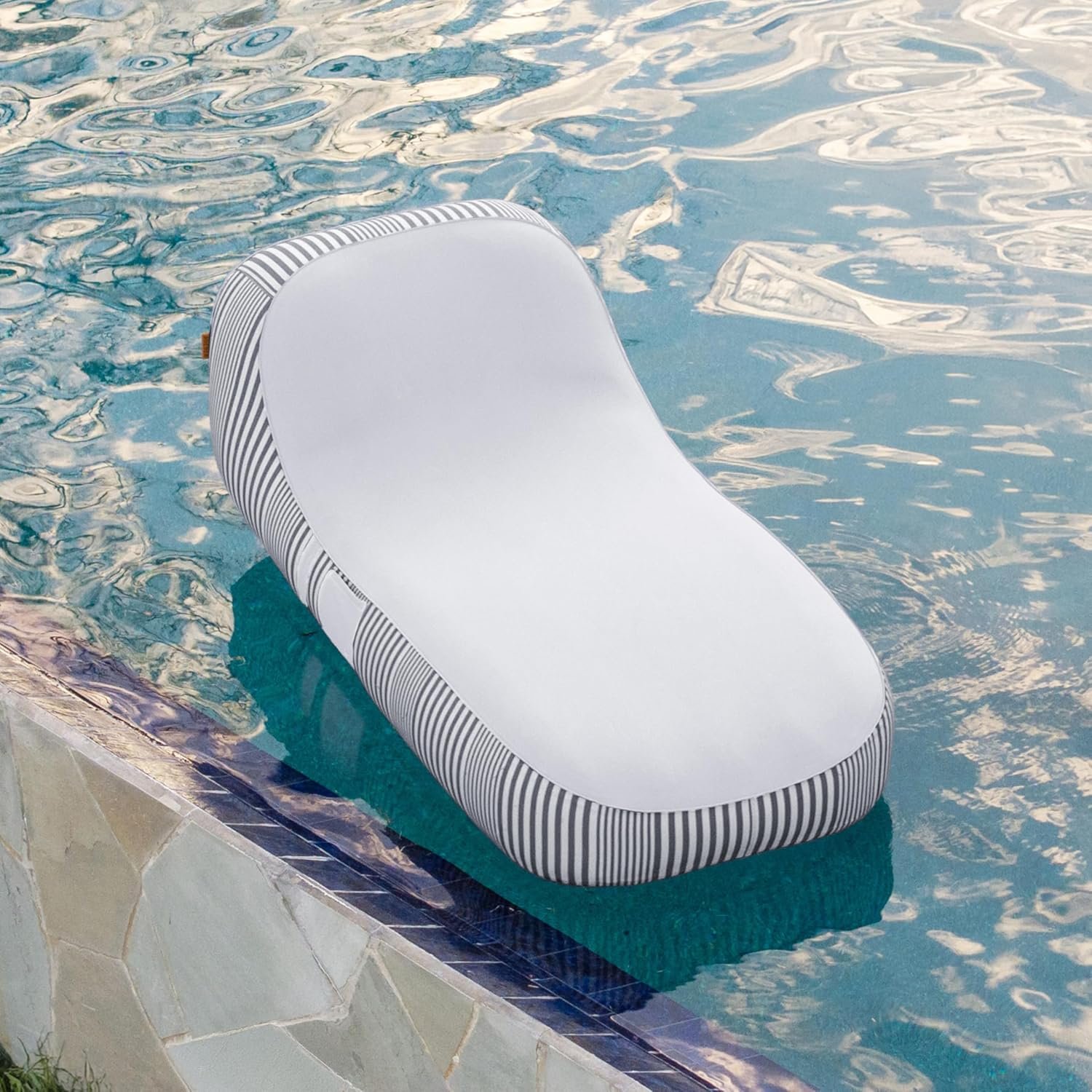 Big Joe Lux Chaise Premium Inflatable Pool Float, Durable UV Protected Polyester Blend