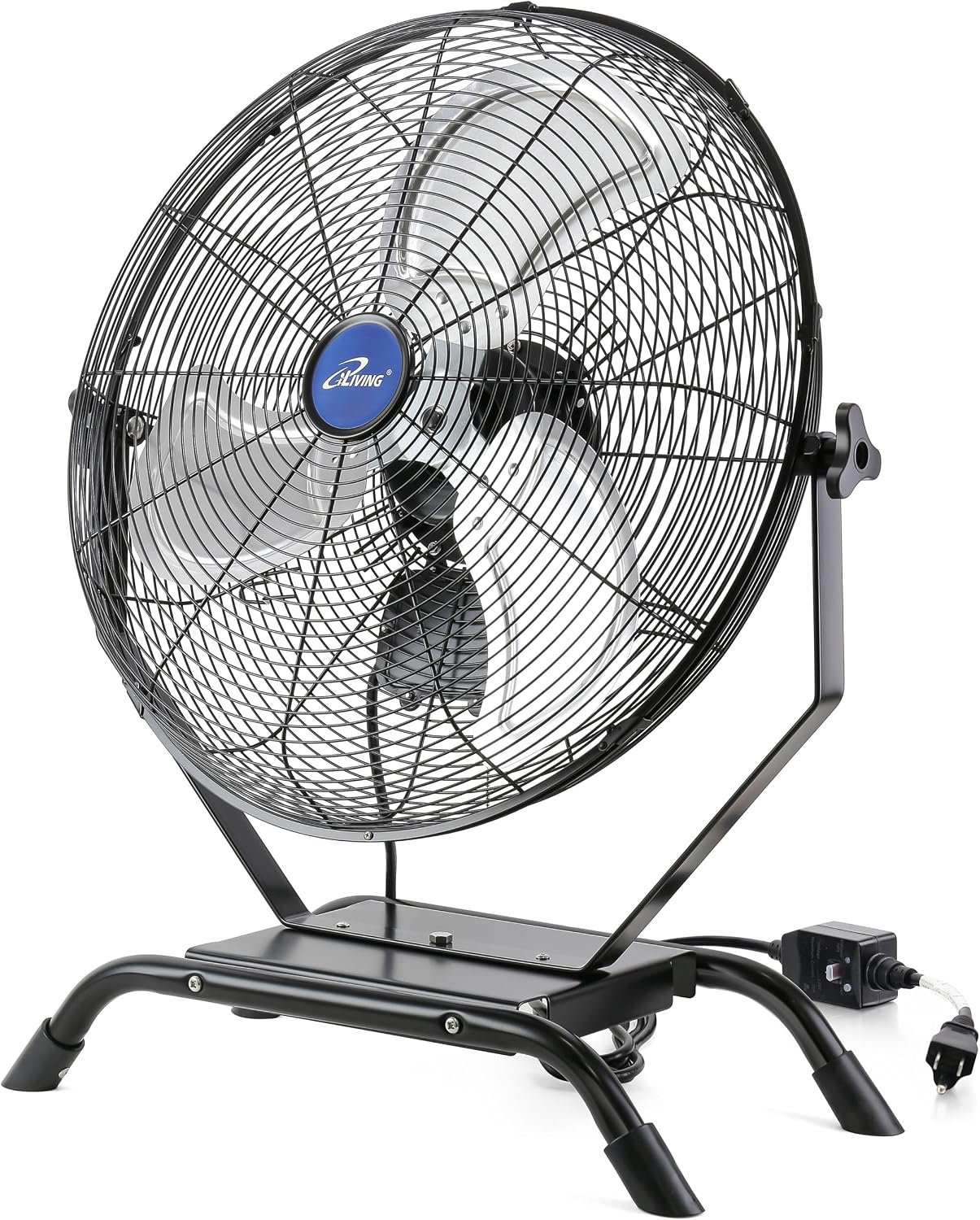 iLiving 20″ Wall Mounted/Floor Stand Variable Speed Indoor/Outdoor Fan, Industrial grade for Patio, Greenhouse, Garage, Workshop, and Loading Dock, 4650 CFM, Black