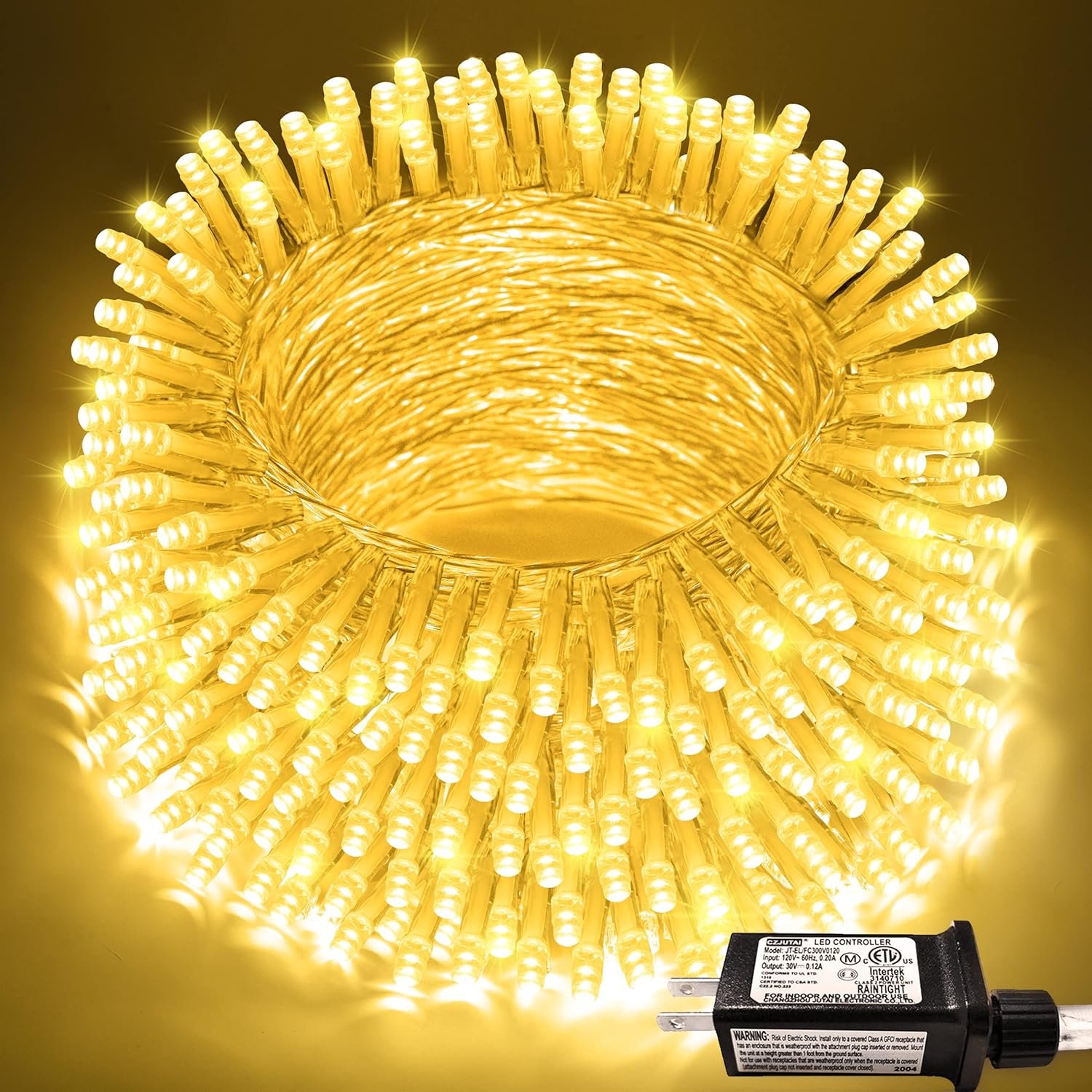 JMEXSUSS Outdoor String Lights Indoor for Bedroom, Classroom Lights Plug in | 200 LED 66 Ft Twinkle Christmas Tree Lights for Wedding Room Wall Yard Patio Classroom Decor, Connectable, Warm White