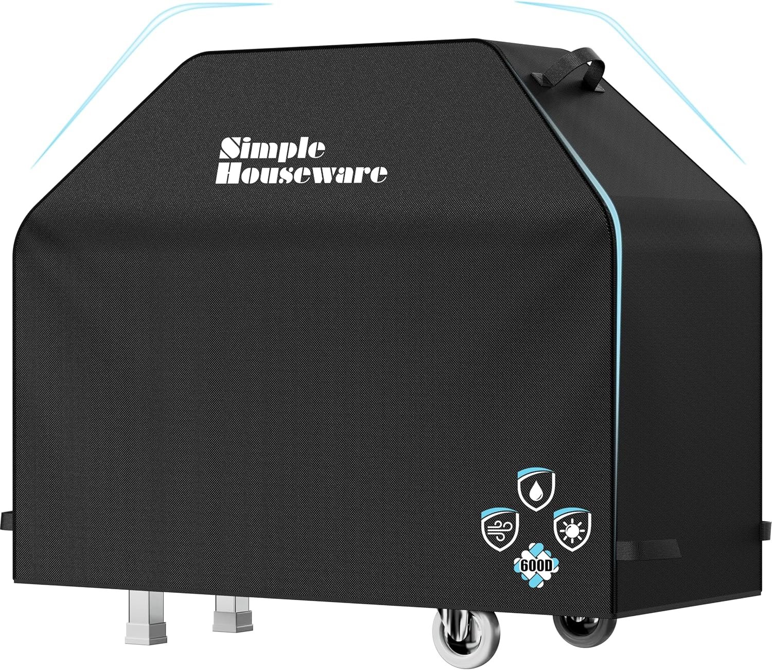 Simple Houseware 55 in. Heavy-Duty BBQ Gas Grill Cover, Waterproof | 600D Polyester, Weather-Resistant