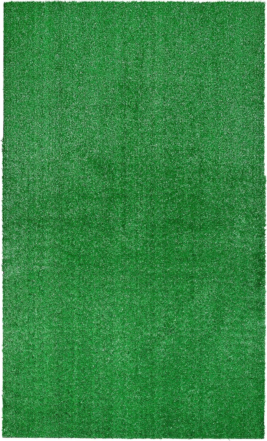 Garland Rug Artificial Grass 3 Ft. X 5 Ft. Large Indoor/Outdoor Area Rug Green, Durable, and Low-Maintenance for Patios, Lawns, and More